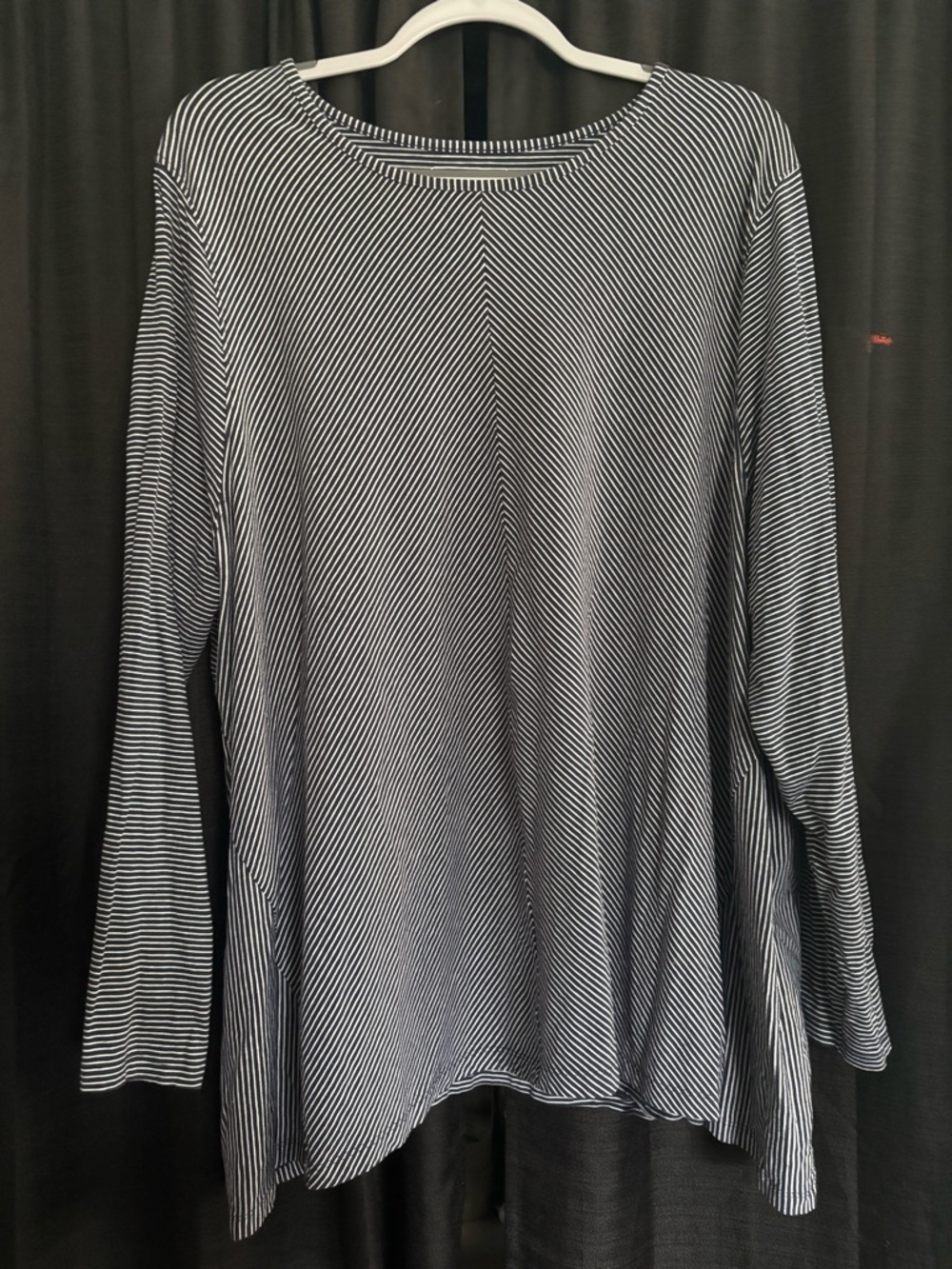 Coolibar Navy and White Striped Sun Protection Top